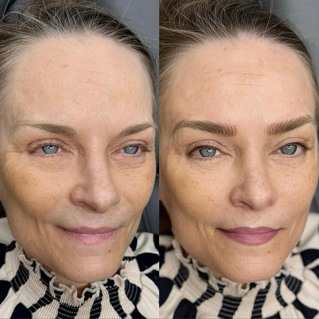 Permanent makeup - bryn – før og efter, eksempel 3